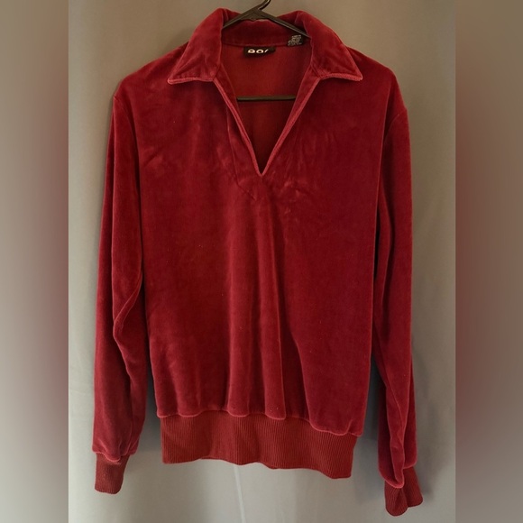 GAP Sweaters - Rare Vintage 70s GAP Velour Sweatshirt – Burgundy Pullover – Women’s Med